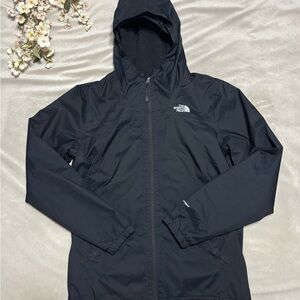 the north face boy’s black hooded rain jacket